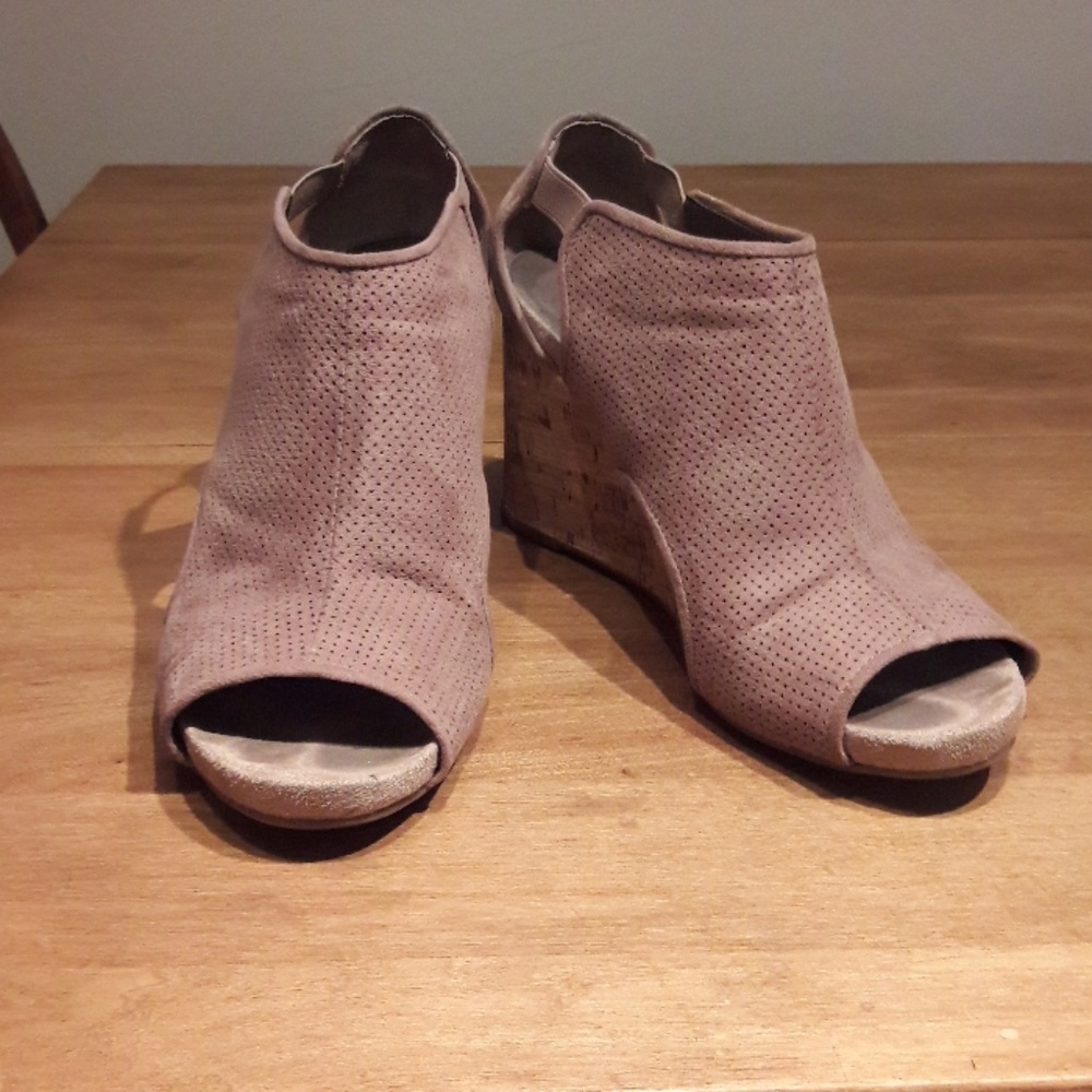 Cork Peep Toe Wedge
